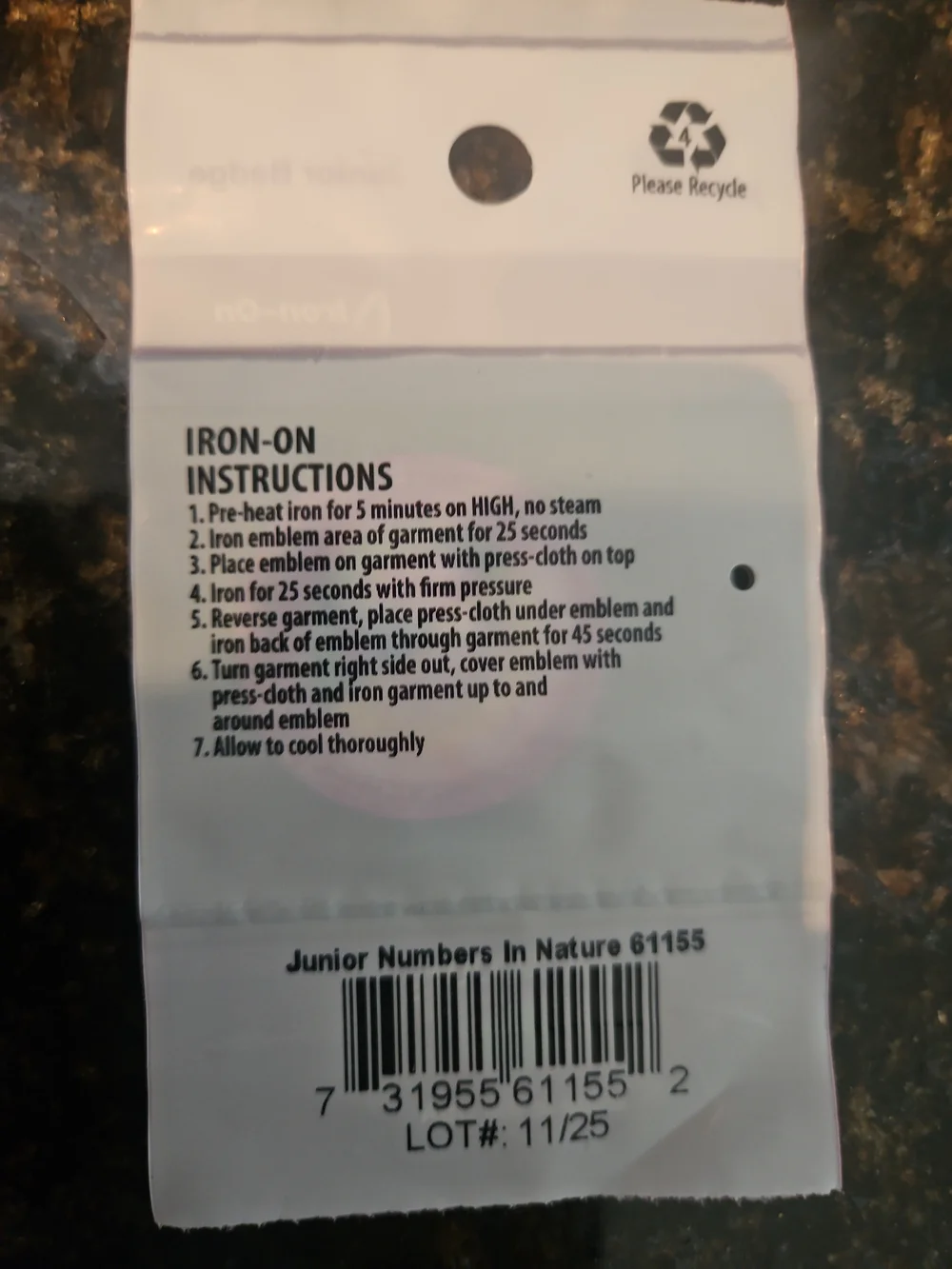 Girl Scouts Pink Numbers In Nature Iron-On Junior Badge